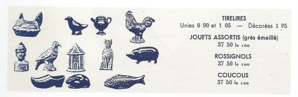 Catalogue Frachon, années 1930, coucous et rossignols.