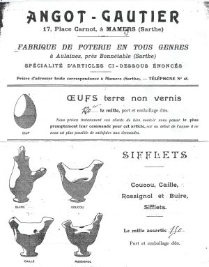 catalogue Angot-Gautier, Aulaines, années 1920.