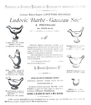 Prospectus de vente de L. Barbé, 1909.